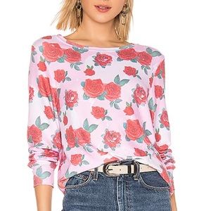 Wildfox Couture Electric Love Sweatshirt REVOLVE Size Small Rose Floral Print